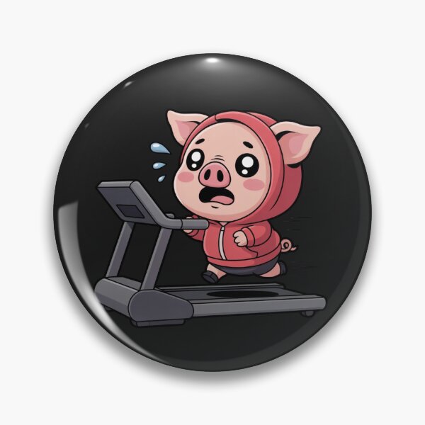 Item preview, Funny Chibi Pig Running on Treadmill in Red Hoodie – Cute Kawaii Workout Design designed and sold by ColorSplash123.