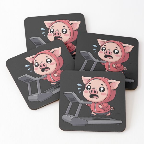 Item preview, Funny Chibi Pig Running on Treadmill in Red Hoodie – Cute Kawaii Workout Design designed and sold by ColorSplash123.