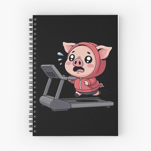 Item preview, Funny Chibi Pig Running on Treadmill in Red Hoodie – Cute Kawaii Workout Design designed and sold by ColorSplash123.