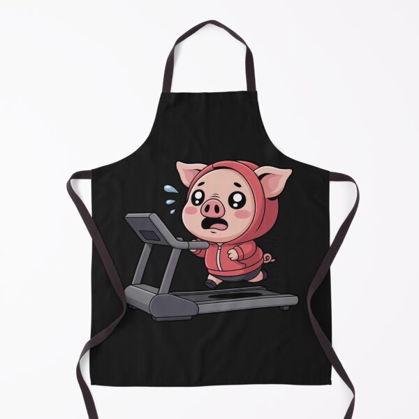 Item preview, Funny Chibi Pig Running on Treadmill in Red Hoodie – Cute Kawaii Workout Design designed and sold by ColorSplash123.
