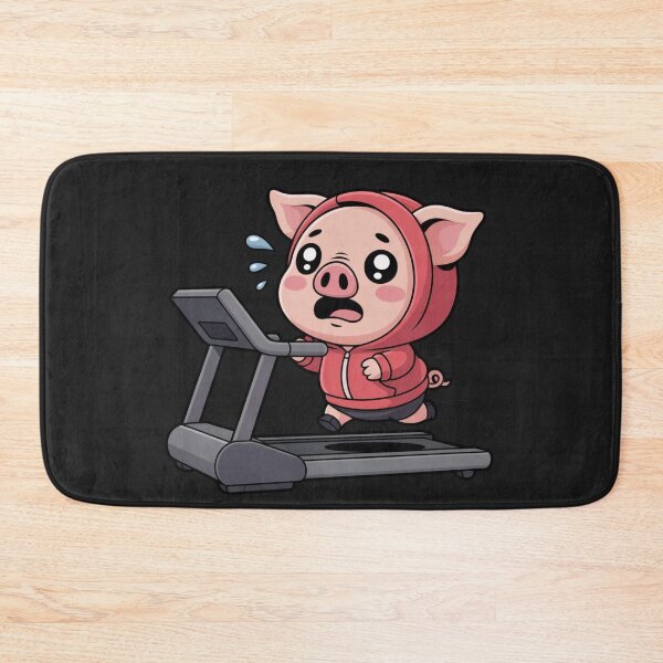 Item preview, Funny Chibi Pig Running on Treadmill in Red Hoodie – Cute Kawaii Workout Design designed and sold by ColorSplash123.