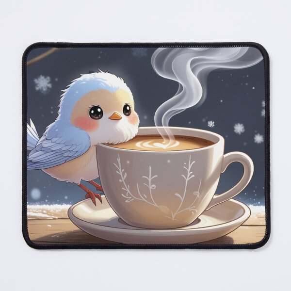 Item preview, Shima Enaga Coffee Time – Cute Winter Café Vibes designed and sold by LEO'S CREATURE れおずくりーちゃー.