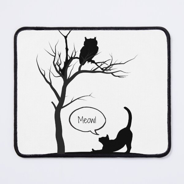 Item preview, Meowl Funny Black Cat Halloween Design Spooky Cat Pun designed and sold by luckyhue.