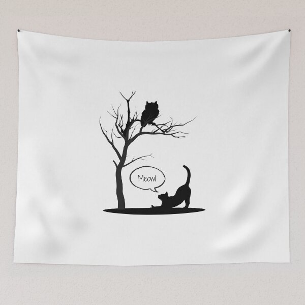 Item preview, Meowl Funny Black Cat Halloween Design Spooky Cat Pun designed and sold by luckyhue.