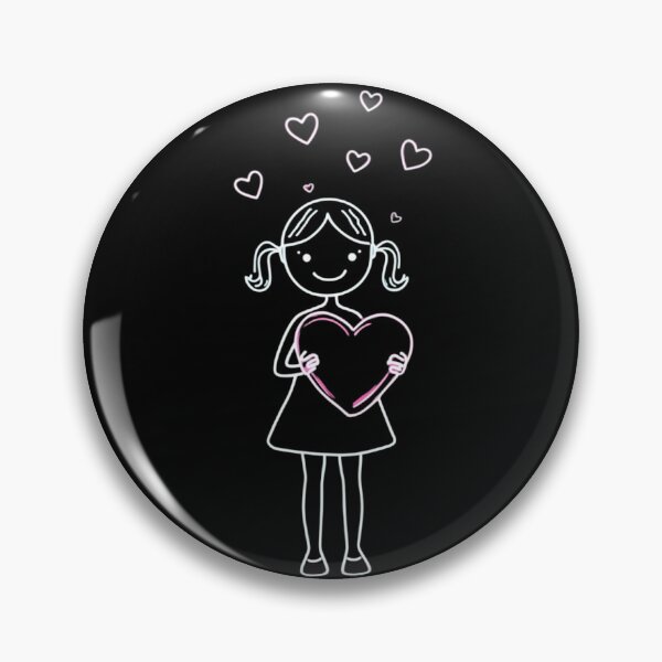 Item preview, Glowing Neon Girl with Heart – Whimsical Cute Digital Art with Dreamy Park Background designed and sold by PixelVibe782.