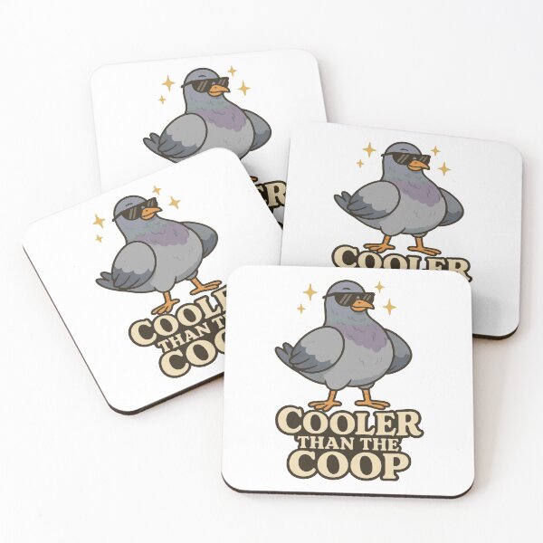 Item preview, Cool Pigeon "Cooler Than the Coop" Funny Bird Pun Design designed and sold by inkoutninja.