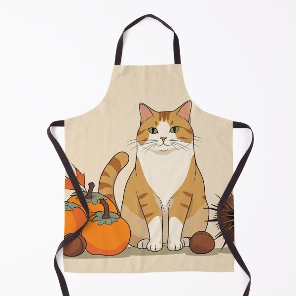 Item preview, Cat with Autumn Chestnuts and Persimmons – Minimalist Japanese Style designed and sold by LEO'S CREATURE　れおずくりーちゃー.