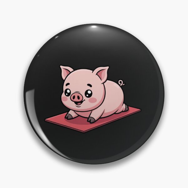 Item preview, Funny Chibi Pig Falling During Yoga Pose – Cute Kawaii Workout Animal Design designed and sold by ColorSplash123.