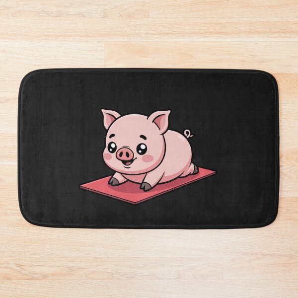 Item preview, Funny Chibi Pig Falling During Yoga Pose – Cute Kawaii Workout Animal Design designed and sold by ColorSplash123.