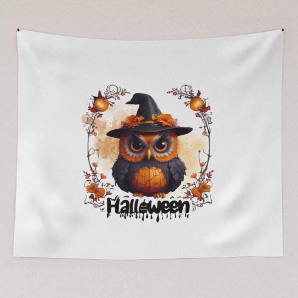 Item preview, Halloween Owl with Witch Hat | Cute Spooky Autumn Art designed and sold by Medeea Publishing.