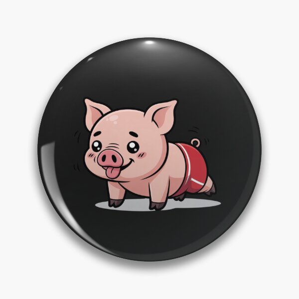 Item preview, Funny Chibi Pig Doing Push-Ups in Red Gym Shorts – Cute Kawaii Workout Animal Design designed and sold by ColorSplash123.