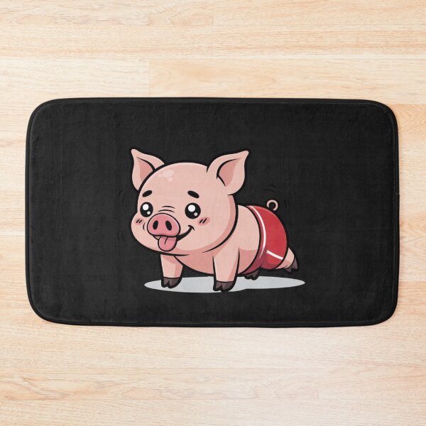 Item preview, Funny Chibi Pig Doing Push-Ups in Red Gym Shorts – Cute Kawaii Workout Animal Design designed and sold by ColorSplash123.