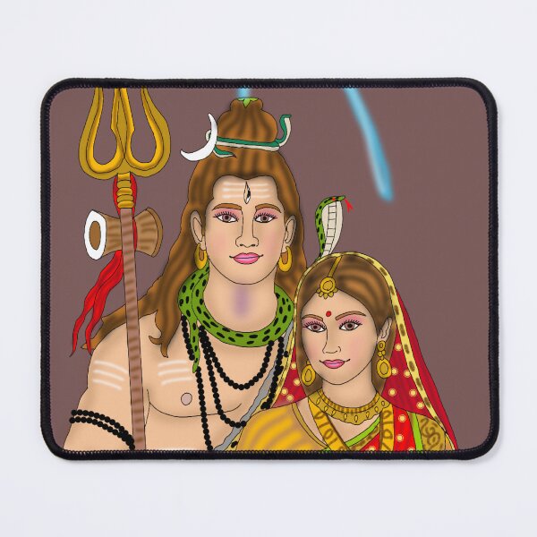 Item preview, Shiv Parvati Digital Painting | Lord Shiva and Goddess Parvati Divine Couple | Hindu Spiritual Wall Art designed and sold by Harshit_Digital_Arts.