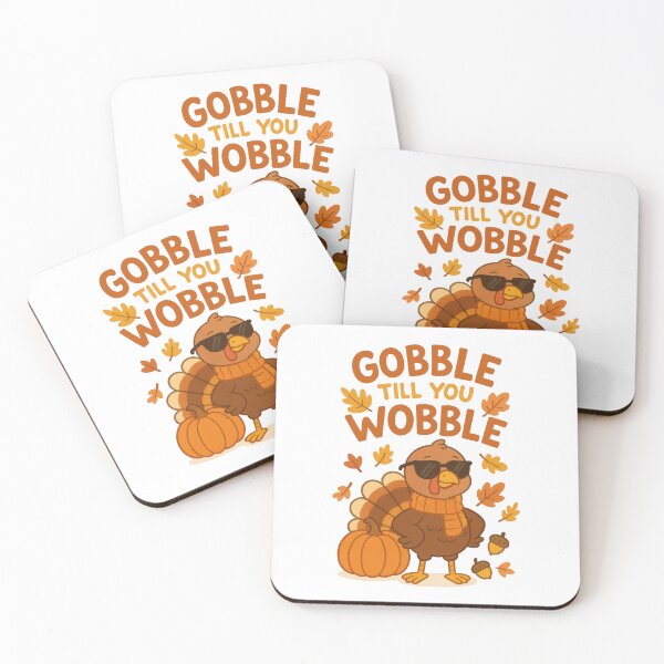 Item preview, "Gobble Till You Wobble" Funny Thanksgiving Turkey Autumn Design designed and sold by inkoutninja.