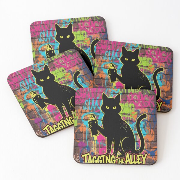 Item preview, Graffiti Spray Cat Urban Street Art Feline Design designed and sold by Neko-Doodle-co.
