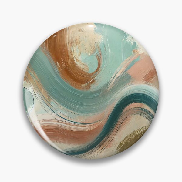 Item preview, Earth & Teal Flow – Abstract Wave Art designed and sold by donmaqs.