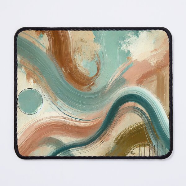 Item preview, Earth & Teal Flow – Abstract Wave Art designed and sold by donmaqs.