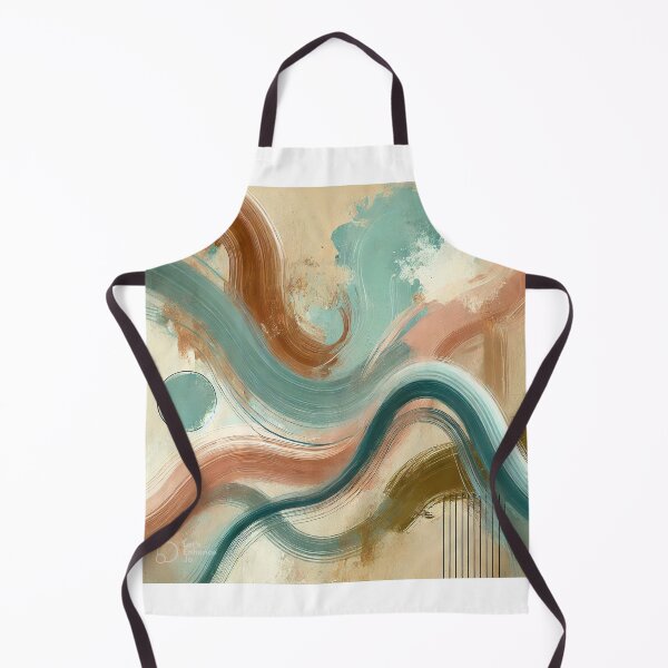 Item preview, Earth & Teal Flow – Abstract Wave Art designed and sold by donmaqs.