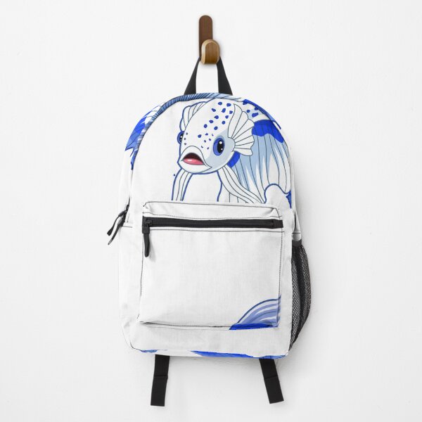 Item preview, Blue and White Betta Fish Art – Elegant Siamese Fighting Fish Design for Stickers, Shirts & Home Decor designed and sold by Graphic Botique.