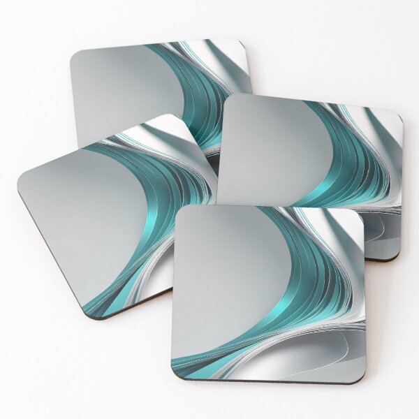 Item preview, Premium Abstract Teal and Silver Wave Background – Futuristic 3D Metallic Flow Design for Luxury, Business, Technology, and Modern Digital Products designed and sold by iiwart.
