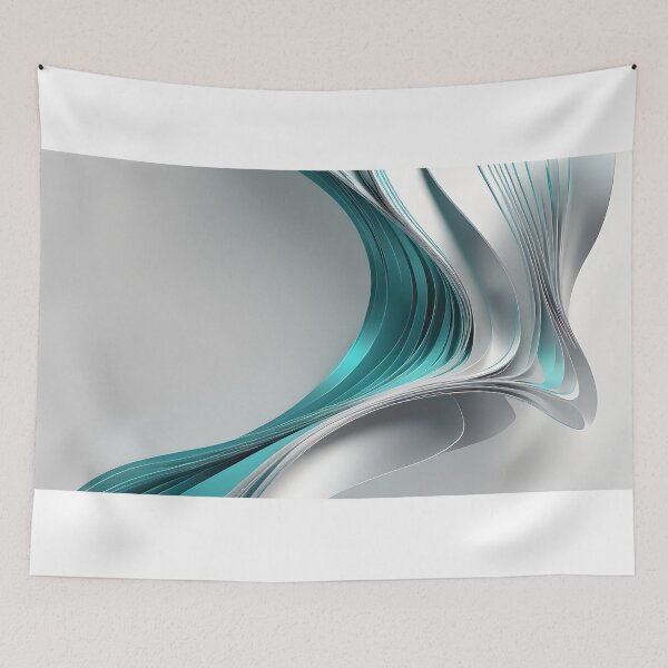 Item preview, Premium Abstract Teal and Silver Wave Background – Futuristic 3D Metallic Flow Design for Luxury, Business, Technology, and Modern Digital Products designed and sold by iiwart.