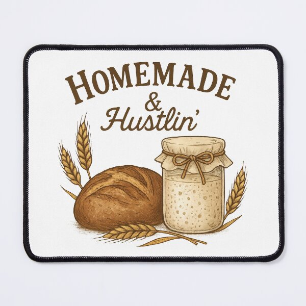 Item preview, Homemade & Hustlin’ – Rustic Sourdough Baking Bread Maker Design designed and sold by inkoutninja.