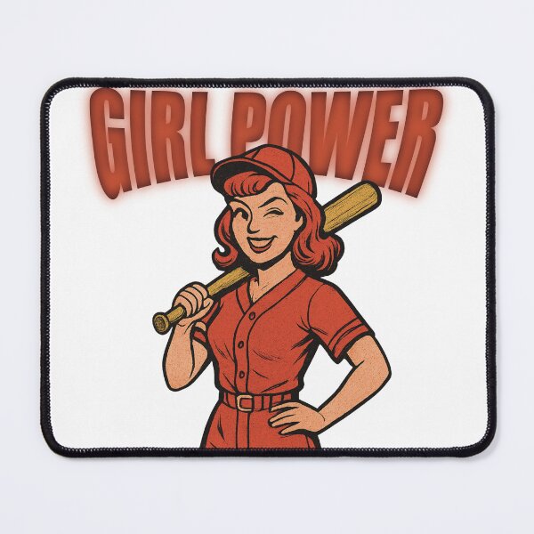Item preview, Girl Power Baseball Feminism Retro Inspired Artwork designed and sold by Pokah79.