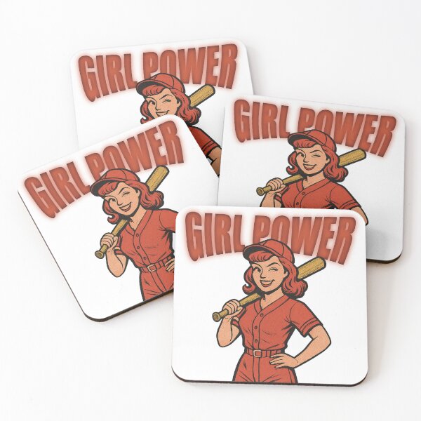 Item preview, Girl Power Baseball Feminism Retro Inspired Artwork designed and sold by Pokah79.