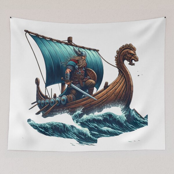 Item preview, Viking, ship, longship, Norse, maritime, nautical designed and sold by TrueArtVibes.