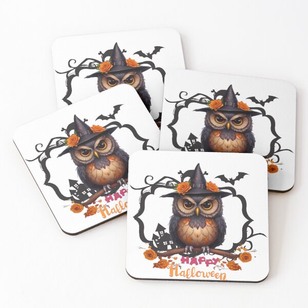 Item preview, Halloween Owl with Witch Hat  Happy Halloween Art Print designed and sold by Medeea Publishing.