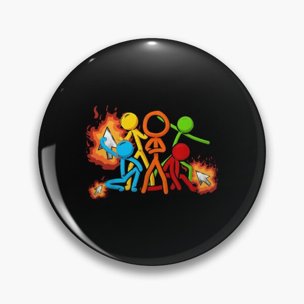 Item preview, Alan Becker Five Stick Figures With Fire Mouse Pickaxe designed and sold by ThoughtsPaceAr.