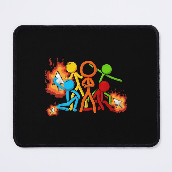 Item preview, Alan Becker Five Stick Figures With Fire Mouse Pickaxe designed and sold by ThoughtsPaceAr.