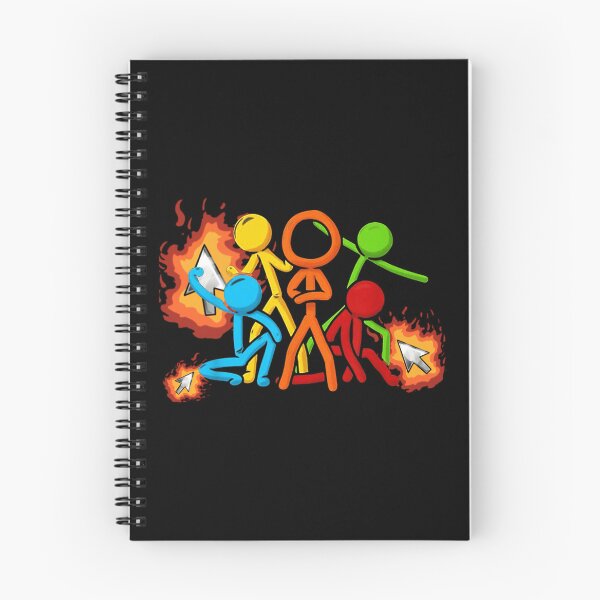 Item preview, Alan Becker Five Stick Figures With Fire Mouse Pickaxe designed and sold by ThoughtsPaceAr.