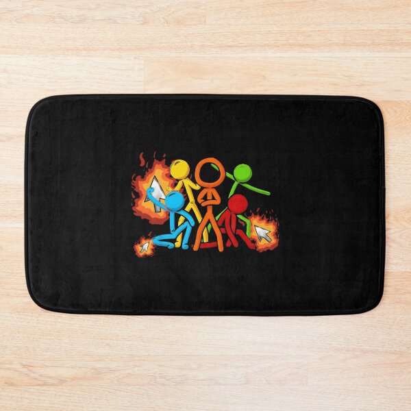 Item preview, Alan Becker Five Stick Figures With Fire Mouse Pickaxe designed and sold by ThoughtsPaceAr.