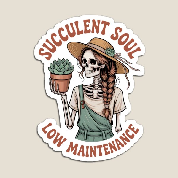 Item preview, Low-Maintenance Plant Lover — Succulent Soul designed and sold by Skull in Wool .