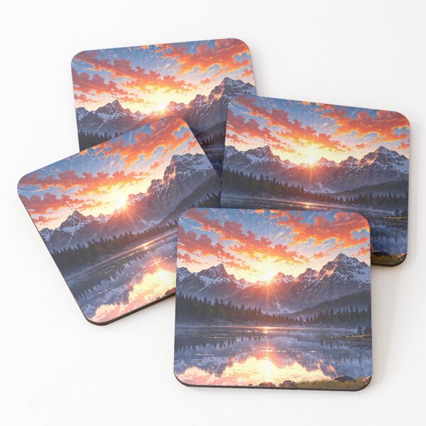 Item preview, Sunset Horizon over Alpine Lake designed and sold by HikariMoments.