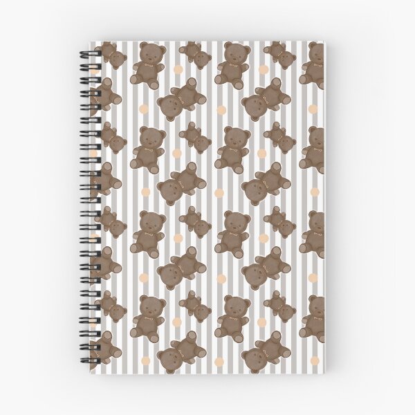 Item preview, Brown bears on grey strips. Seamless patten cute bears say hi designed and sold by DrawOnIt.