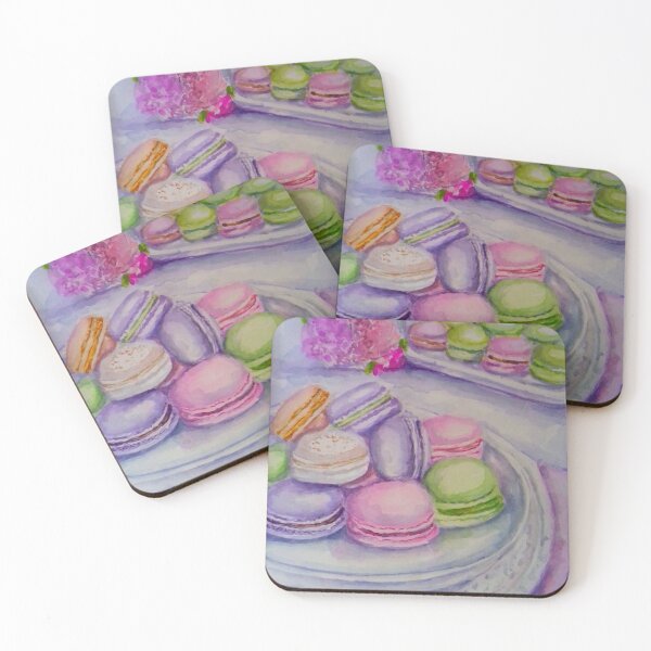 Item preview, Colorful Assorted Pastel Macarons Food illustration Watercolor  designed and sold by happiartworks .