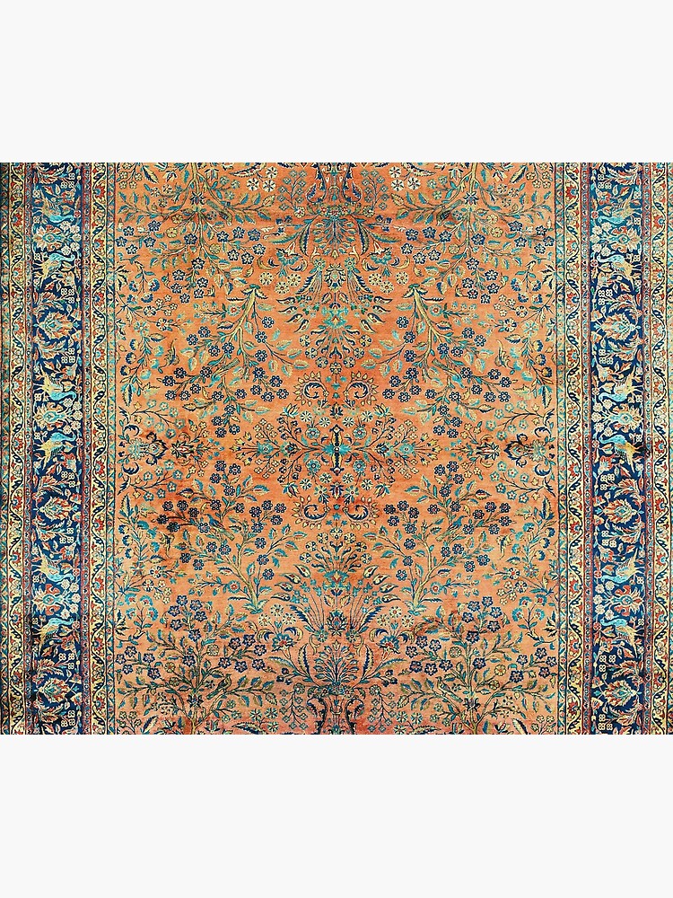 Artwork view, Manchester Kashan Floral Persian Carpet Print designed and sold by Vicky Brago-Mitchell®