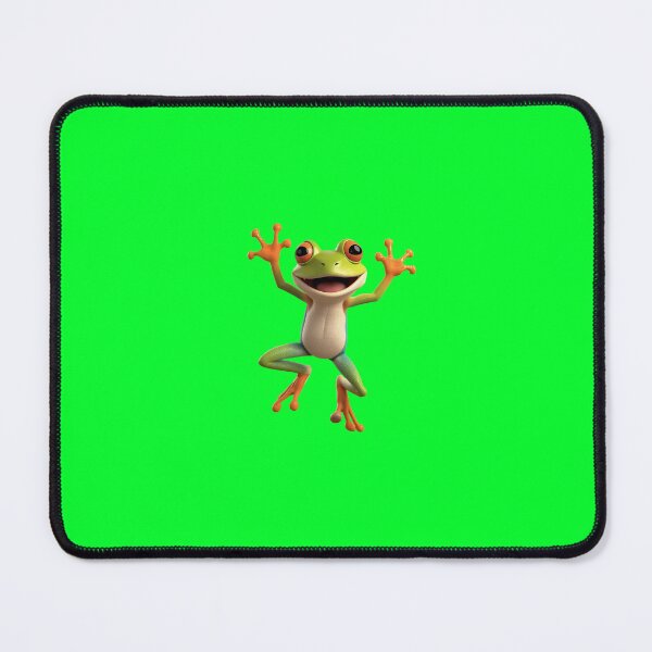 Item preview, Happy Cartoon Frog – Cute 3D Render of Smiling Jumping Frog Character on Taupe Background designed and sold by PixelVibe782.