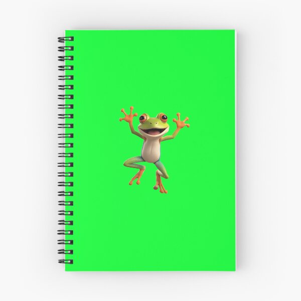 Item preview, Happy Cartoon Frog – Cute 3D Render of Smiling Jumping Frog Character on Taupe Background designed and sold by PixelVibe782.