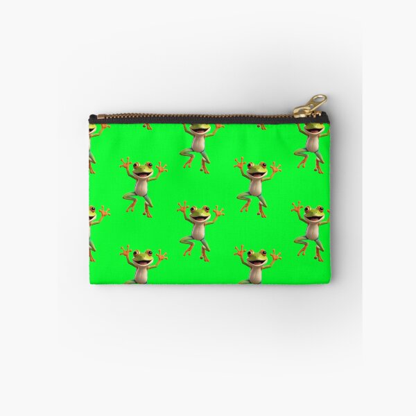 Item preview, Happy Cartoon Frog – Cute 3D Render of Smiling Jumping Frog Character on Taupe Background designed and sold by PixelVibe782.