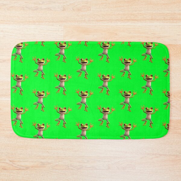 Item preview, Happy Cartoon Frog – Cute 3D Render of Smiling Jumping Frog Character on Taupe Background designed and sold by PixelVibe782.