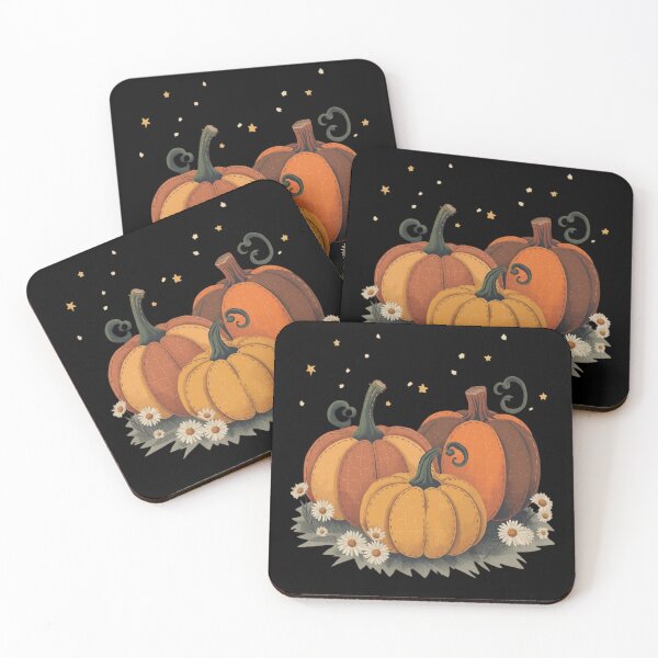 Item preview, Rustic autumn pumpkins with stars and daisies illustration designed and sold by Monascreativeempire.