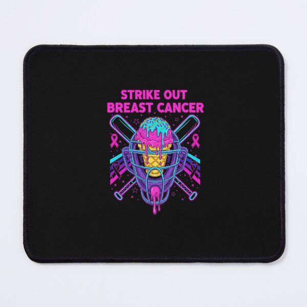 Item preview, Strikeout Breast Cancer Baseball Catcher Mask Ice Cream Drip  designed and sold by facegm.
