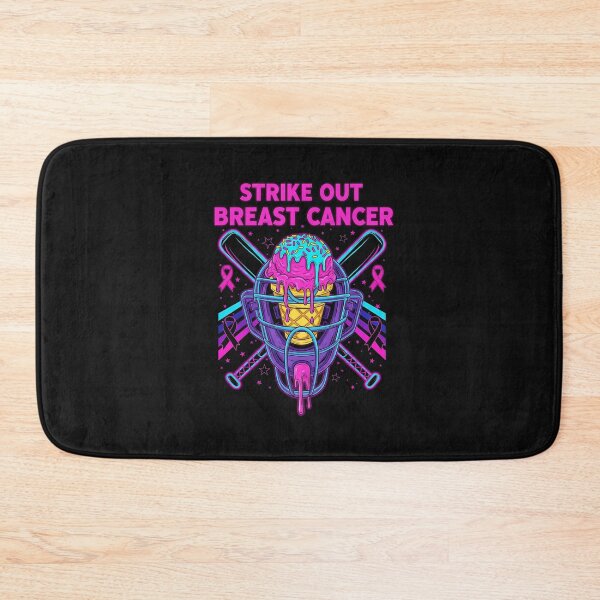 Item preview, Strikeout Breast Cancer Baseball Catcher Mask Ice Cream Drip  designed and sold by facegm.