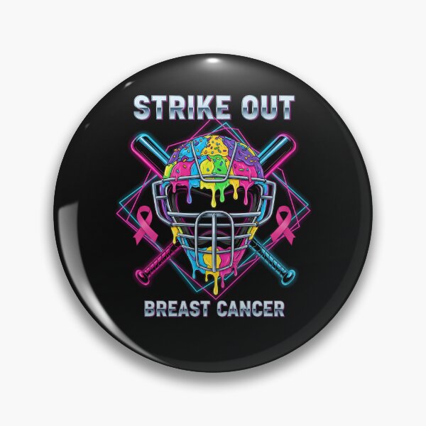 Item preview, Strikeout Breast Cancer Baseball Catcher Mask Ice Cream Drip designed and sold by facegm.