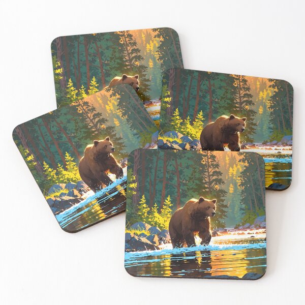 Artikelvorschau, Brown Bear Fishing at Sunset entworfen und verkauft von HikariMoments.