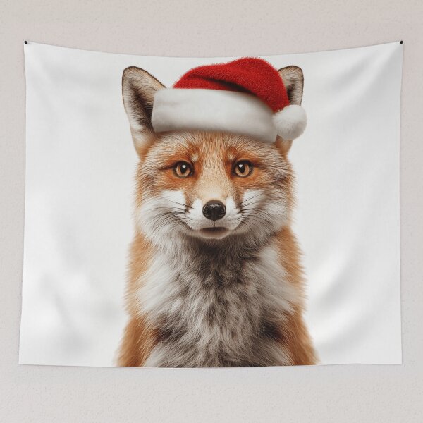Item preview, Fox with Christmas Hat – Festive Fox Xmas Design designed and sold by LazyOwlStore.