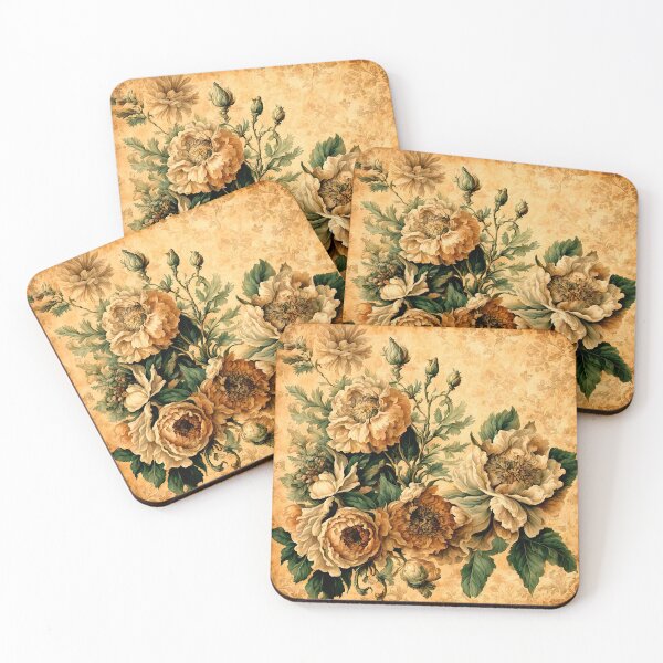 Item preview, Elegant Vintage Peony Bouquet on Aged Parchment designed and sold by LanaGustavsson.